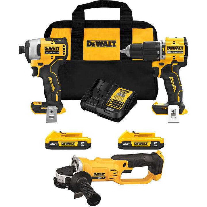 DEWALT 20V MAX Impact Driver, Hammer Drill & Cut-Off Tool 3 Tool Combo Kit Bundle