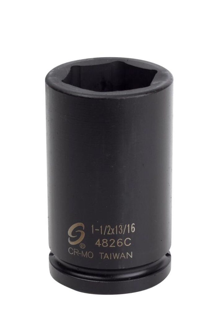 Sunex 1-1/2 Inch x 13/16 Inch 3/4 Inch Drive Combination Budd Wheel Impact Socket