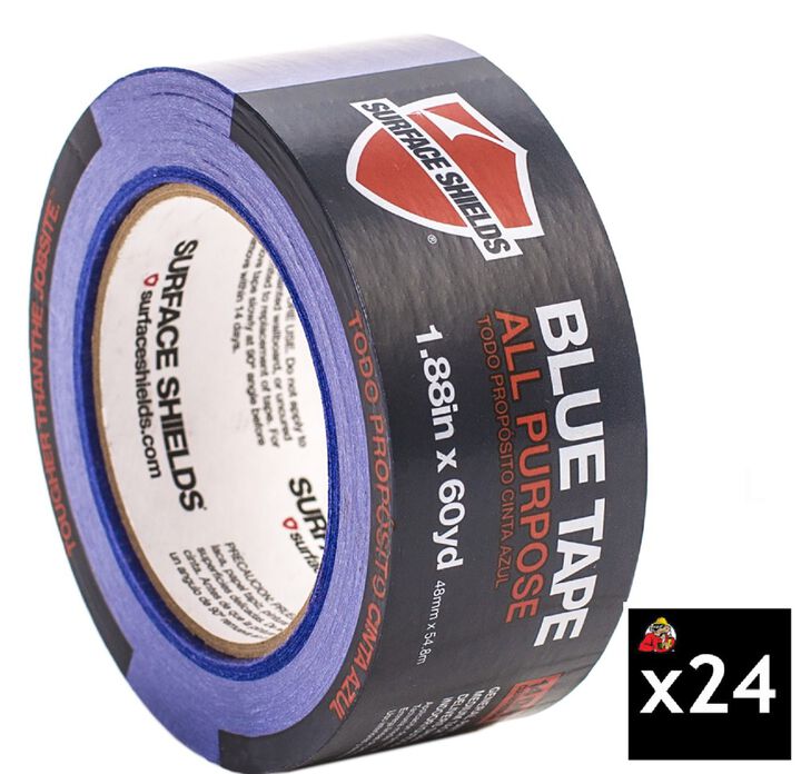 Surface Shield Painters Grade Blue Tape Roll 2In x 180Ft Pack of 24