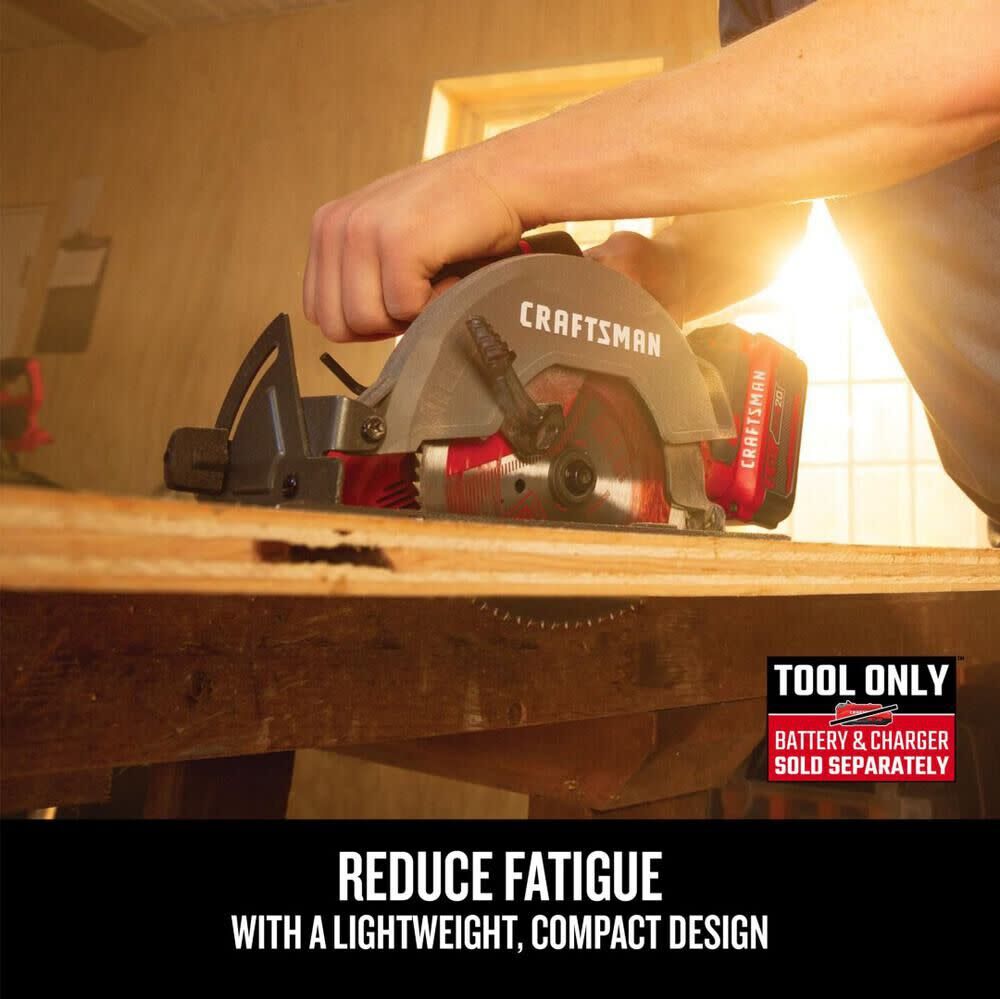 CRAFTSMAN V20* Cordless 6-1/2 Inch Circular Saw (Bare Tool), large image number 2