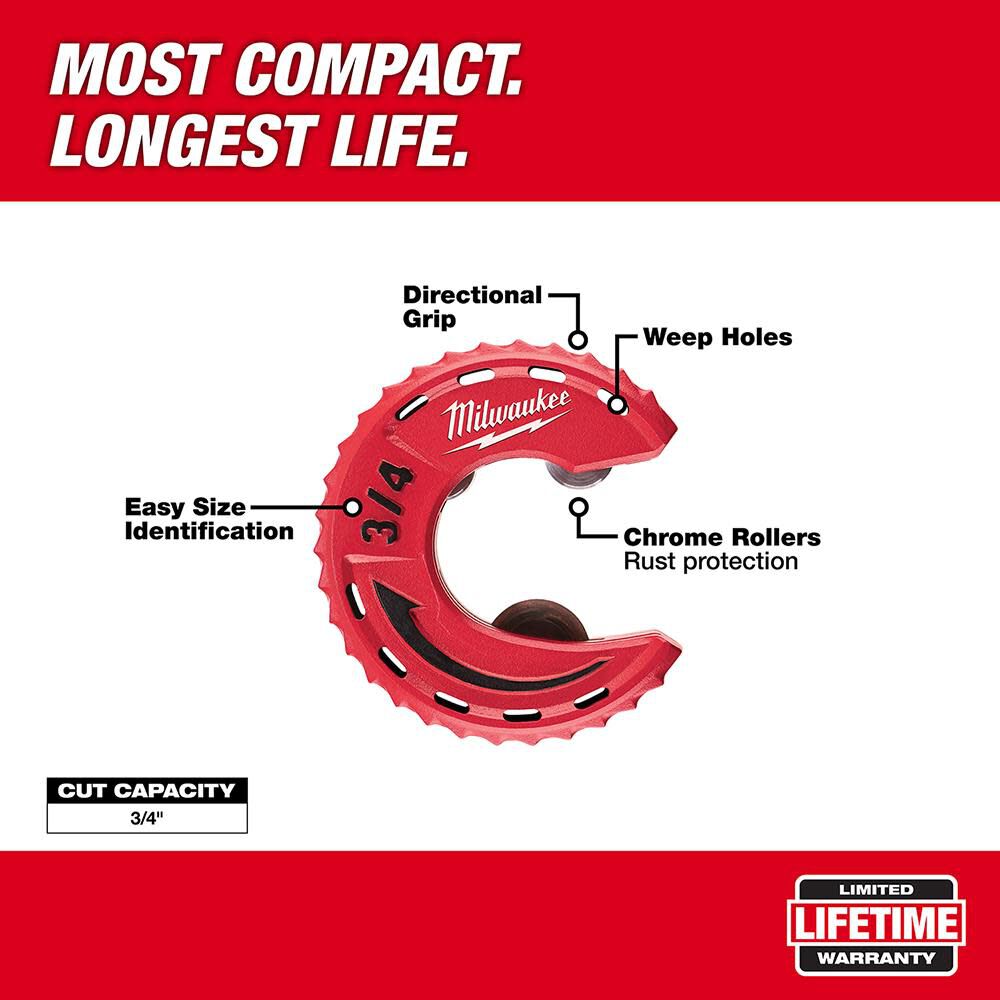 Milwaukee 3/4 In. Close Quarters Tubing Cutter, large image number 2