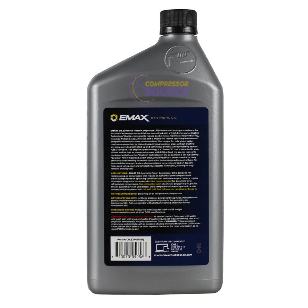 EMAX 1 Qt 30W Smart Synthetic Oil for Piston Air Compressor 12 Pack, large image number 5