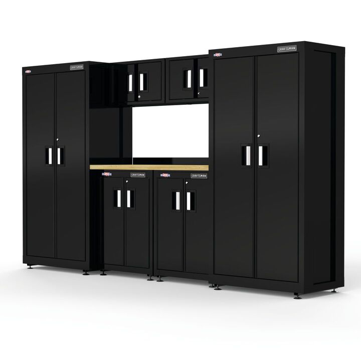 CRAFTSMAN 126 Inch Wide Welded Metal Storage Suite with Cabinet Storage, 7 Piece