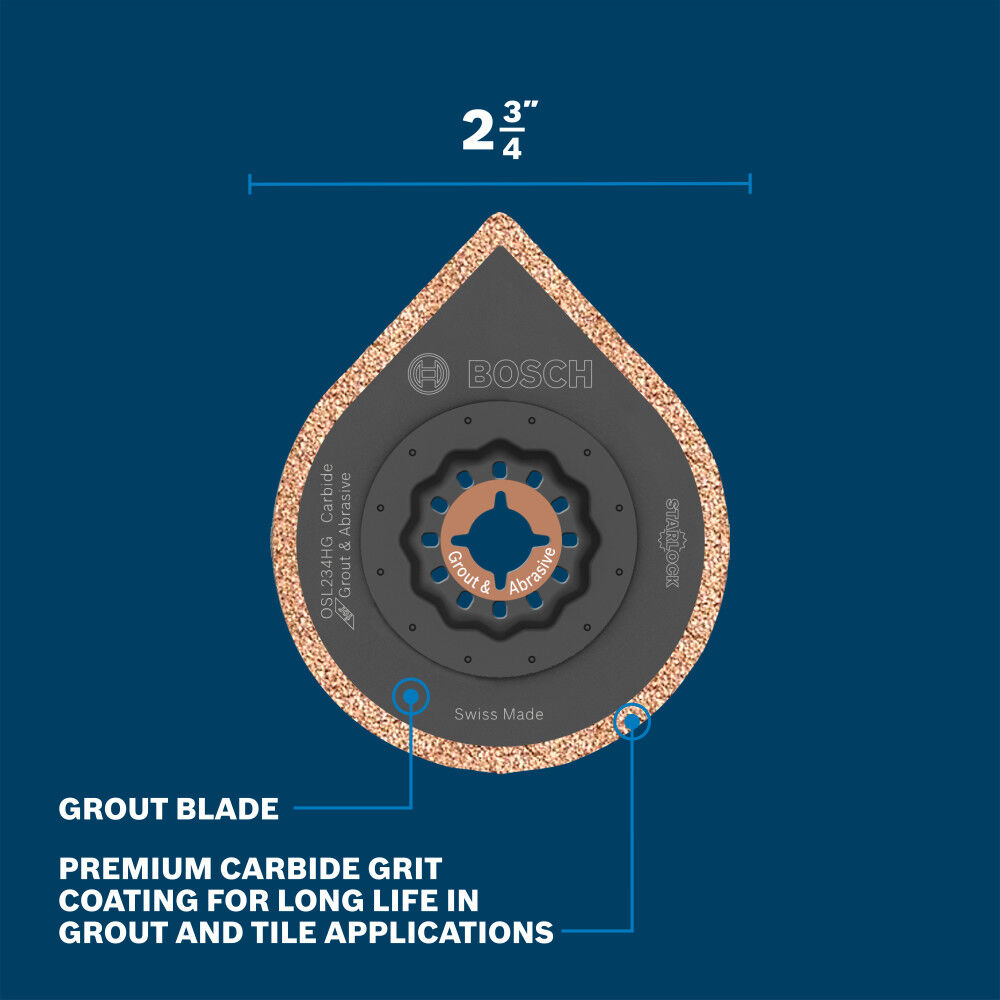 Bosch 2-3/4 Inch Starlock Oscillating Multi Tool Hybrid Grout Blade, large image number 2