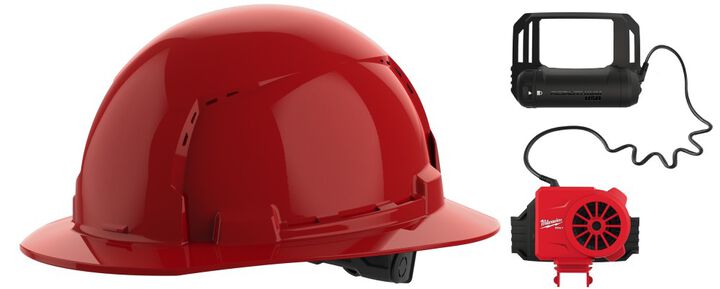 Milwaukee BOLT Full Brim Vented Hard Hat with 6pt Ratcheting Suspension Type 1 Class C & USB Cooling Fan, swatch