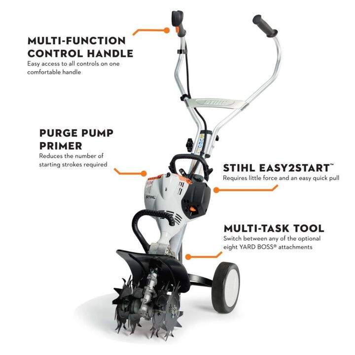 Stihl MM 56 C-E Yard Boss Gas Cultivator with Wheel Kit, large image number 2