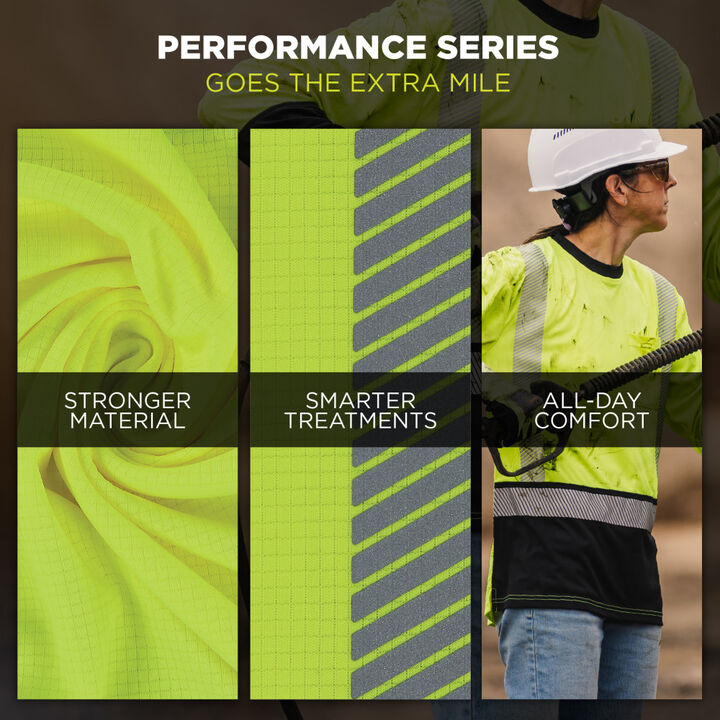 Ergodyne GloWear 8278BK Womens Performance Class 2 Long Sleeve Shirt Hi-Vis Lime XL, large image number 3