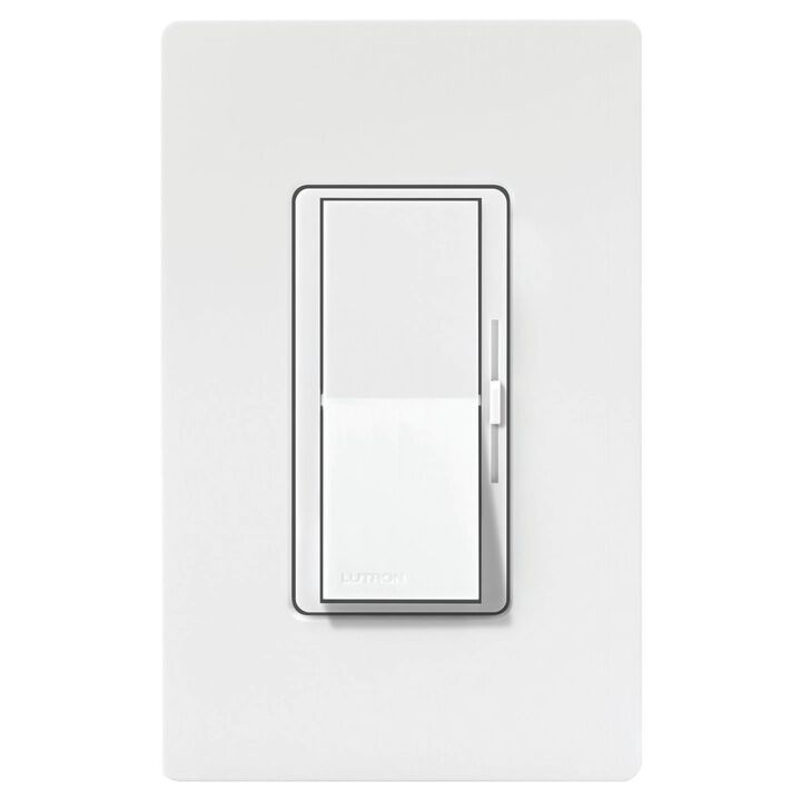 Lutron Diva LED+ 150W 120V 1P Gloss White 3-Way Dimmer Switch W/Night