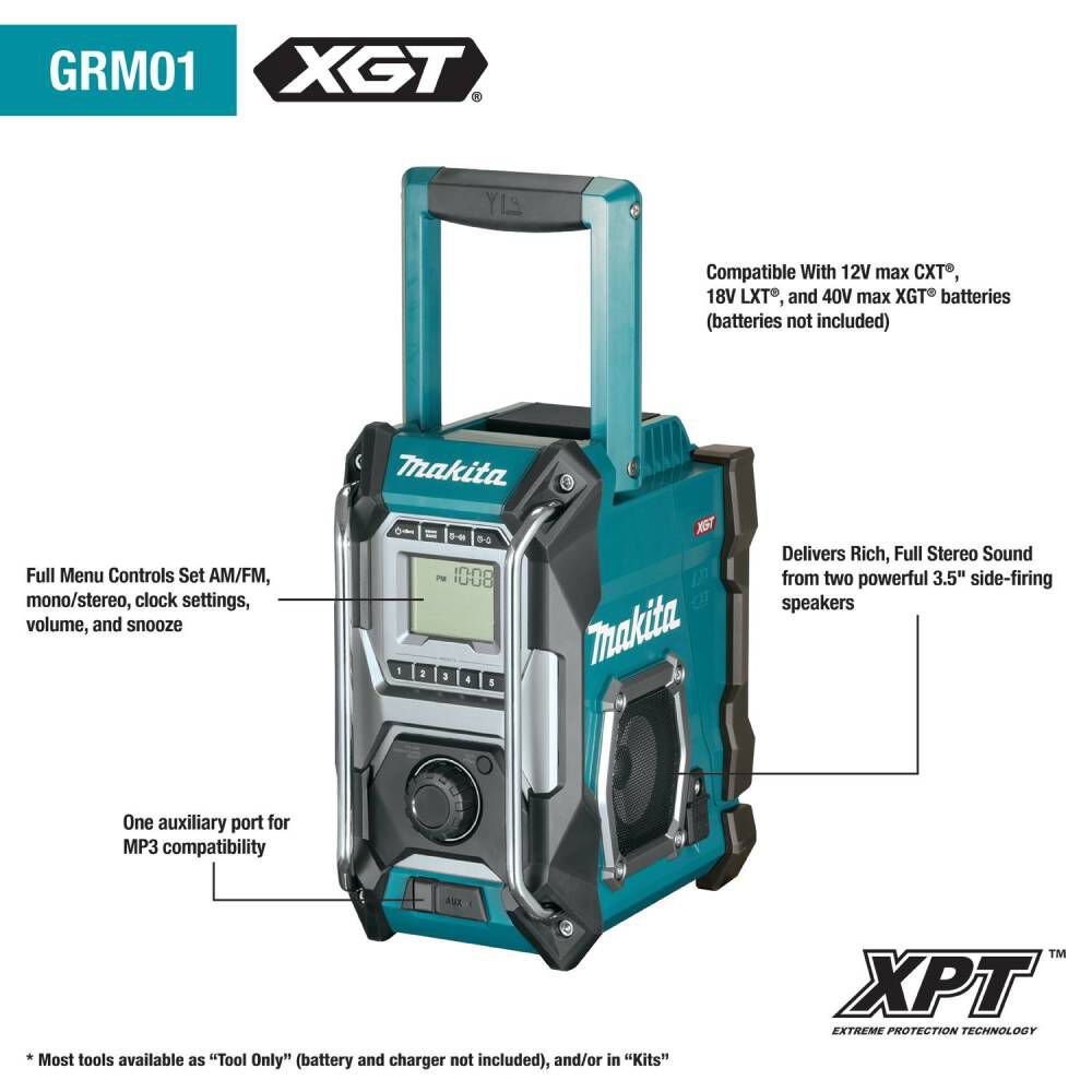 Makita XGT 40V max Job Site Radio (Bare Tool), large image number 3
