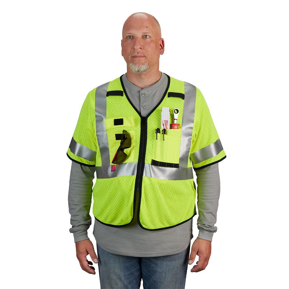 Milwaukee High Vis Safety Vest Yellow Class 3 Mesh AR/FR Cat 1 S/M, large image number 8