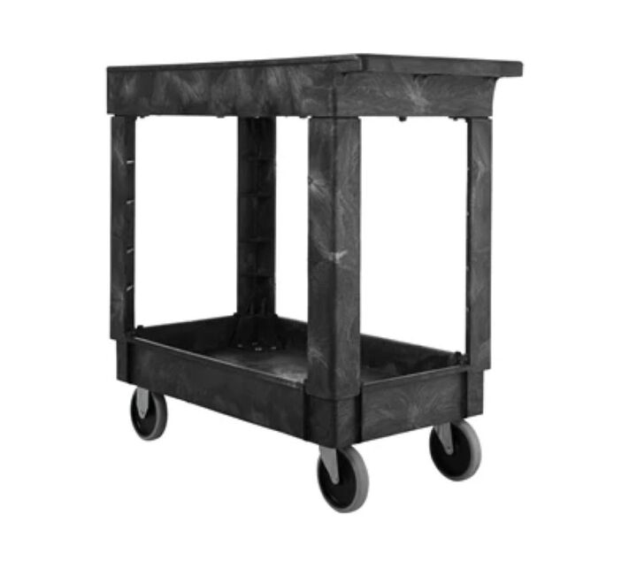 Rubbermaid Heavy Duty Utility Cart with Flat Handle & 2 Shelfs, large image number 1