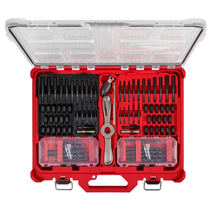 Milwaukee SAE & Metric Tap & Die PACKOUT Set with HEX-LOK 2-in-1 Handle 107 Pieces