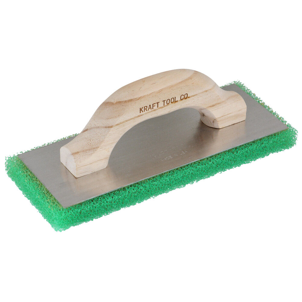 Kraft Tool Co 12 Inch x 5 Inch x 1 Inch Green Coarse Texture Float with Wood Handle, large image number 2