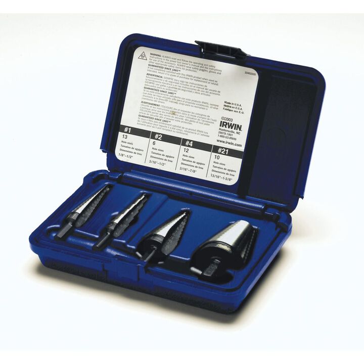 Irwin Step Drill Bit Set General Purpose 4-Piece