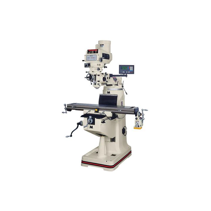 JET JTM-4VS Mill with 3-Axis Newall DP700 DRO (Knee) and X Powerfeed