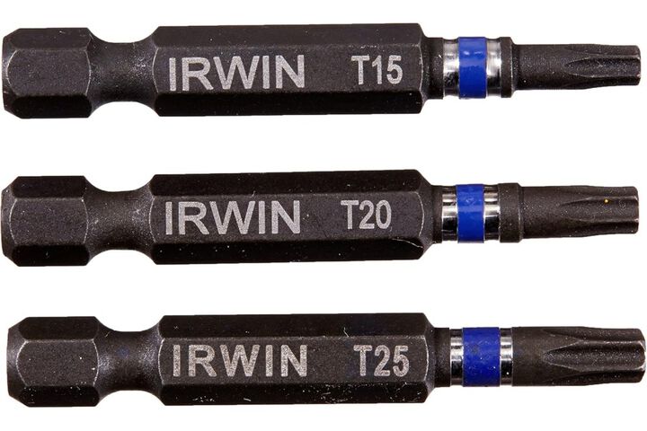 Irwin 3 Piece T15 T20 T25 Torx Point Impact Power Bit Set