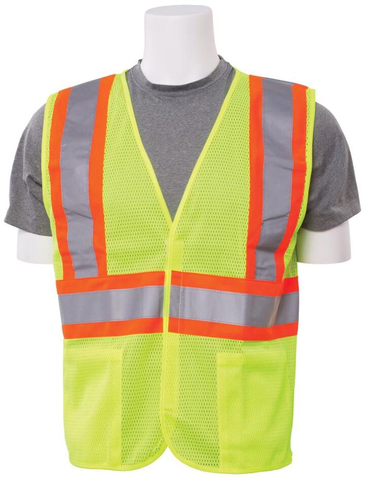 Delta Plus S382 Class 2 Mesh Hi Vis Lime Safety Vest, 4X
