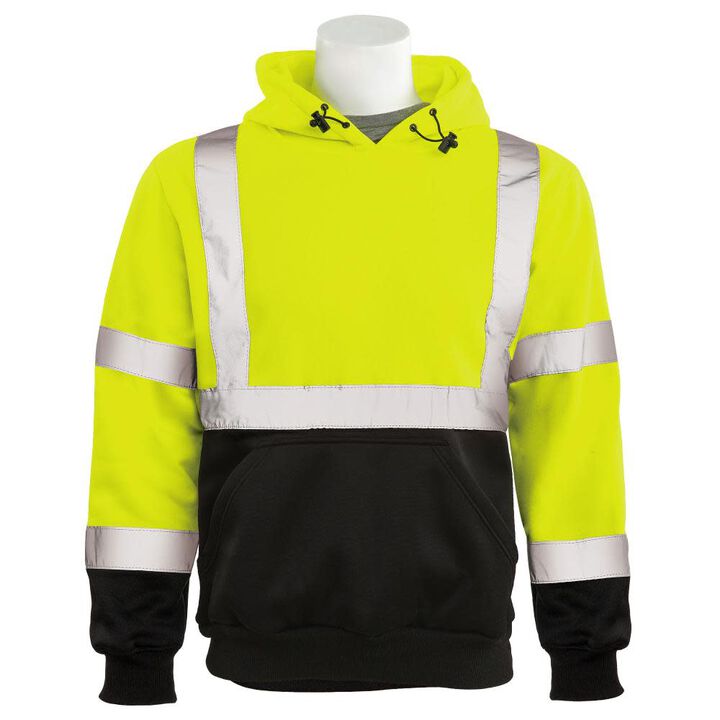 Delta Plus W376B Class 2 Black Bottom Sweatshirt, Large