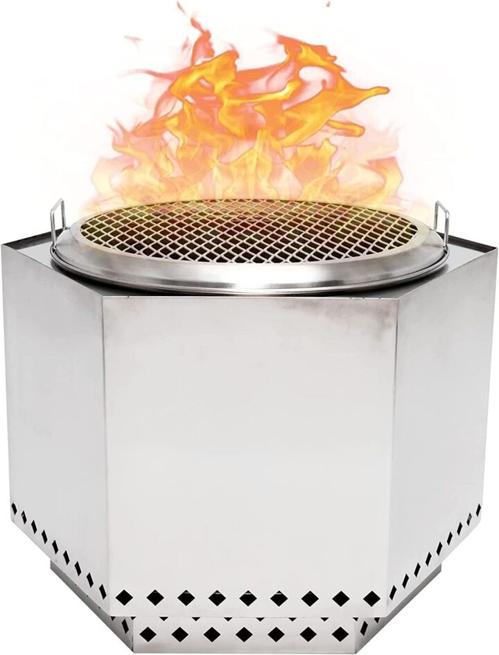 Dragonfire Firepit Bundle Smokeless 23 1/2 Inch Stainless Steel