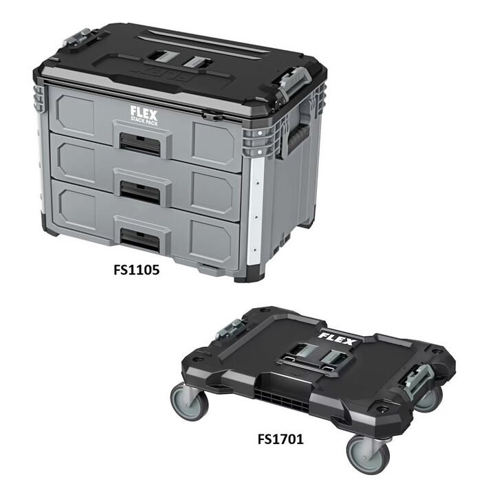 FLEX Stack Pack Trolley, Stack Pack 3-Drawer Tool Box Bundle, large image number 1