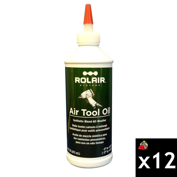 Rolair Synthetic All-Weather 16oz Air Tool Oil, 12 Pack