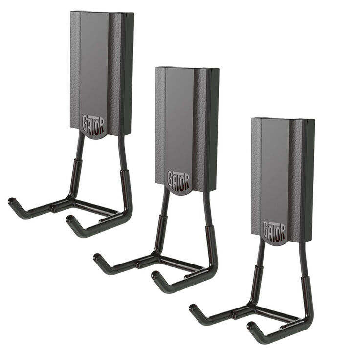 Gator Magnetics MIDI 25 Lbs 2.5 Inch Black Steel Magnetic Open Hook, 3 Pack Bundle