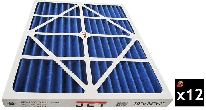 JET 5 Micron Electrostatic Outer Air Filter for AFS-2000 Pack of 12