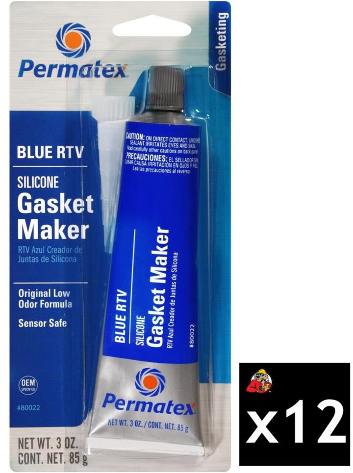 Permatex Sensor Safe Blue RTV Silicone Gasket Maker 3 oz Tube Pack of 12