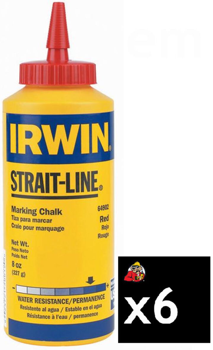 Irwin Chalk 8oz Red Pack of 6