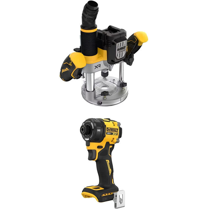 DEWALT 20V MAX Cordless Plunge Router & Hydraulic Impact Driver Bundle