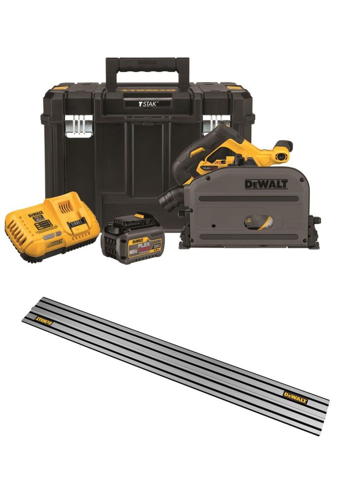 DEWALT 59 Inch TrackSaw Track & 60V MAX Cordless Track Saw Kit Bundle
