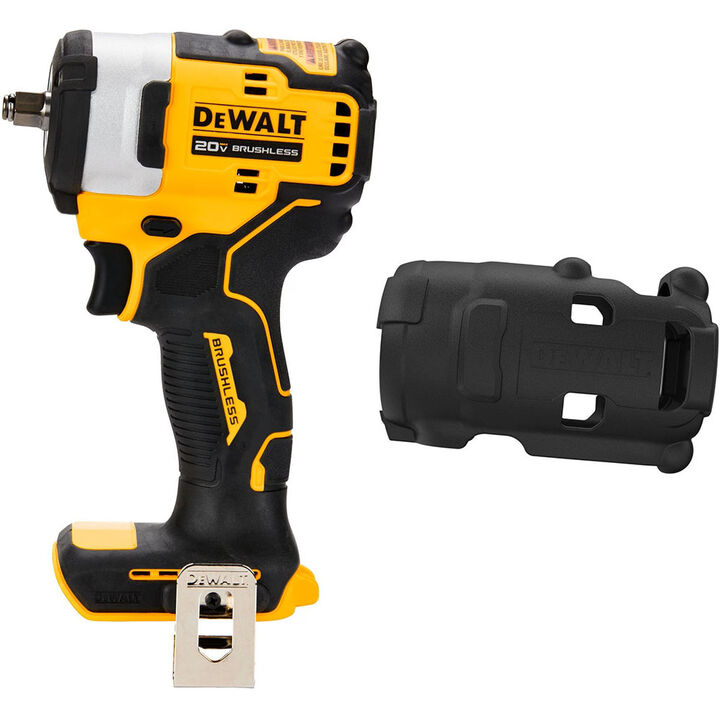 DEWALT 20V MAX 3/8 inch Impact Wrench with Hog Ring (Bare Tool) and Protective Boot