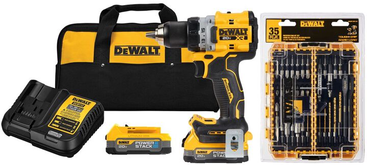 DEWALT 20V MAX XTREME Cordless Brushless 1/2 Inch Drill Driver Kit & Rapid Load Accessory Set With Toughcase+ Bundle