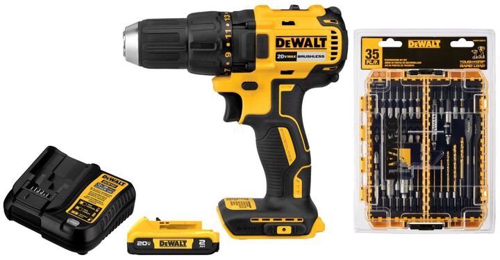 DEWALT 20V MAX Compact Brushless Drill Driver Kit & Rapid Load Accessory Set With Toughcase+ Bundle