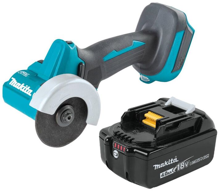 Makita 18V LXT Lithium-Ion Brushless Cordless 3 Inch Cut-Off Tool & 4Ah Lithium Ion Battery Pack Bundle