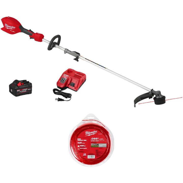 Milwaukee M18 FUEL String Trimmer Kit and 0.095 Inch x 250 Ft. Trimmer Line Bundle