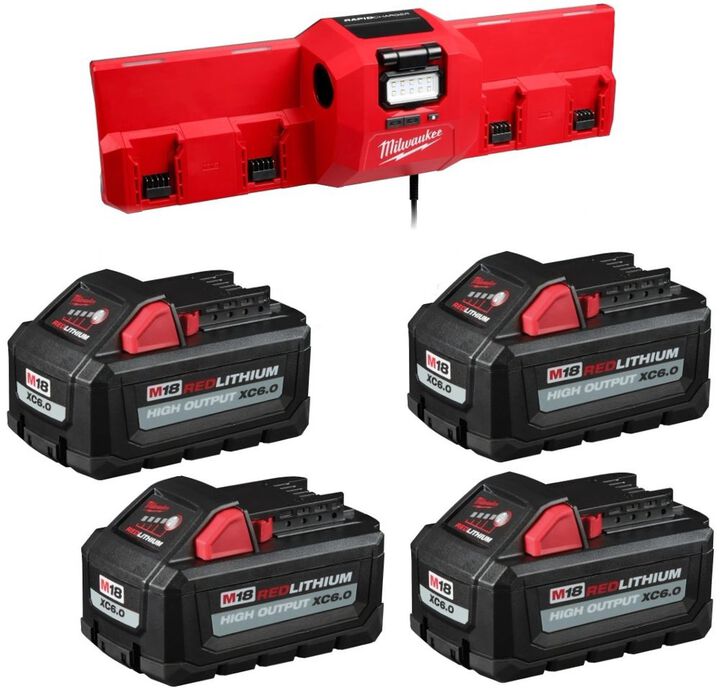 Milwaukee M18 & M12 Rapid Charger & (2) XC6.0 Battery Pack 2 Pack Bundle