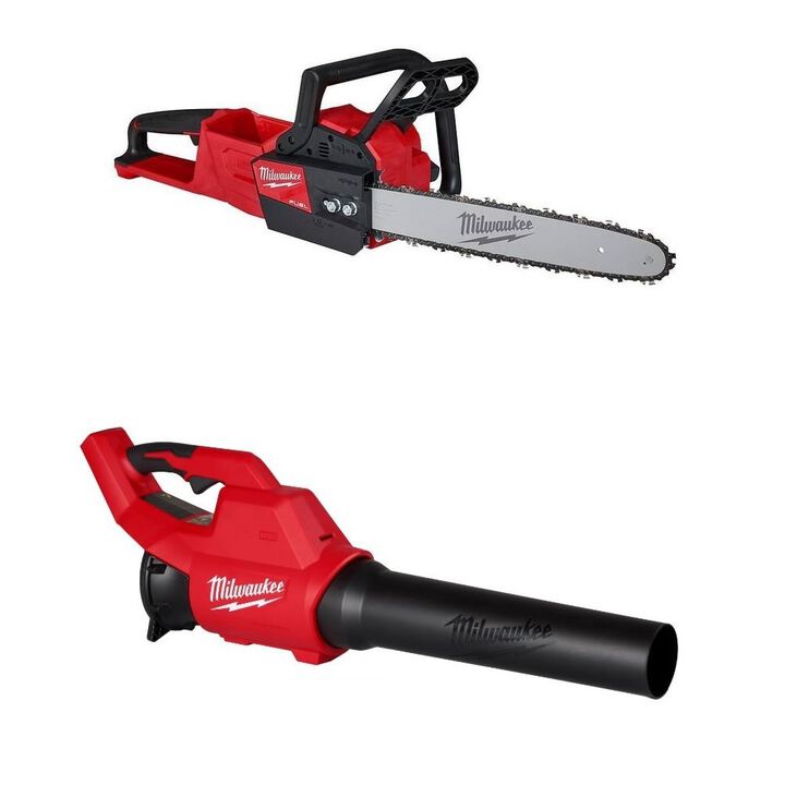 Milwaukee M18 450 CFM Handheld Blower and M18 Fuel 16 Inch Chainsaw Bundle