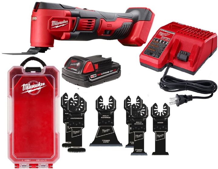 Milwaukee M18 Multi-Tool Kit & OPEN-LOK 6 Piece Mulit-Tool Blade Kit Bundle