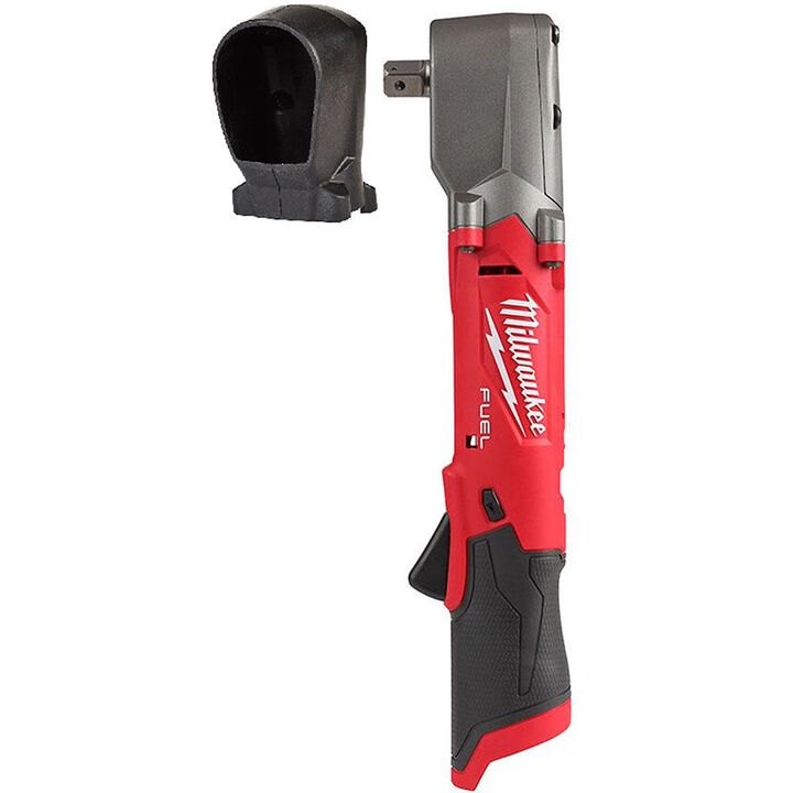 Milwaukee M12 FUEL 1/2 Inch Right Angle Impact Wrench w/ Pin Detent & Protective Boot Bundle