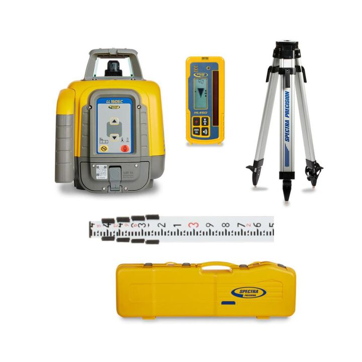 Spectra Precision Laser Level with HL450 Receiver, GR151, Flat Head Tripod