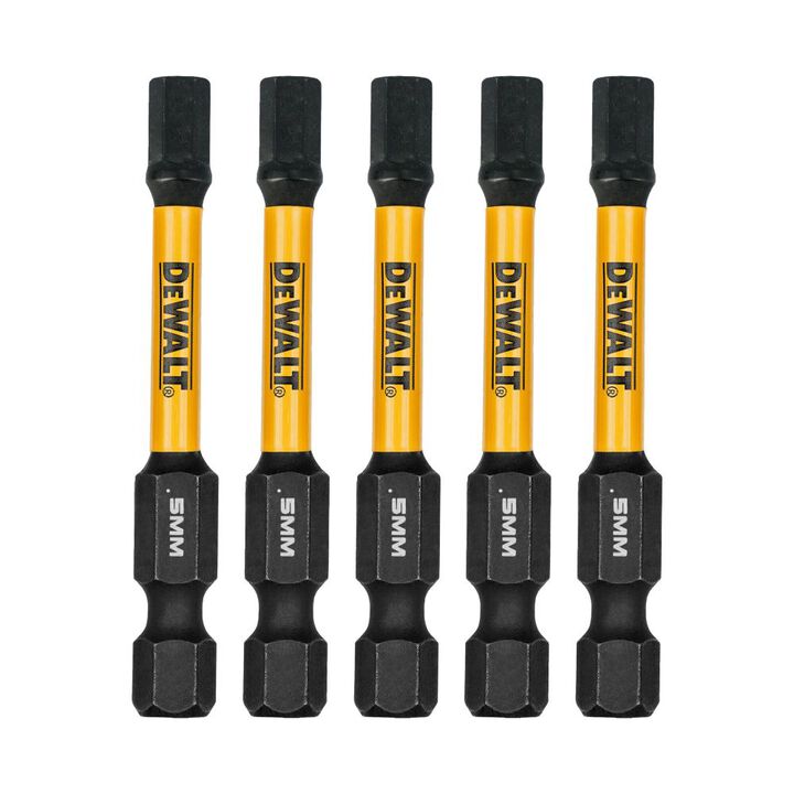 DEWALT ELITE SERIES 2-1/4 Inch HEX 5MM Bits 5 Pieces