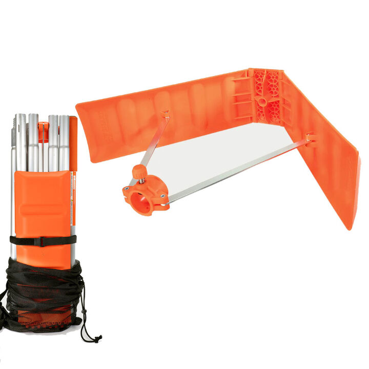 EZ Smart Snow Roof Rake with 16 Ft Pole Kit
