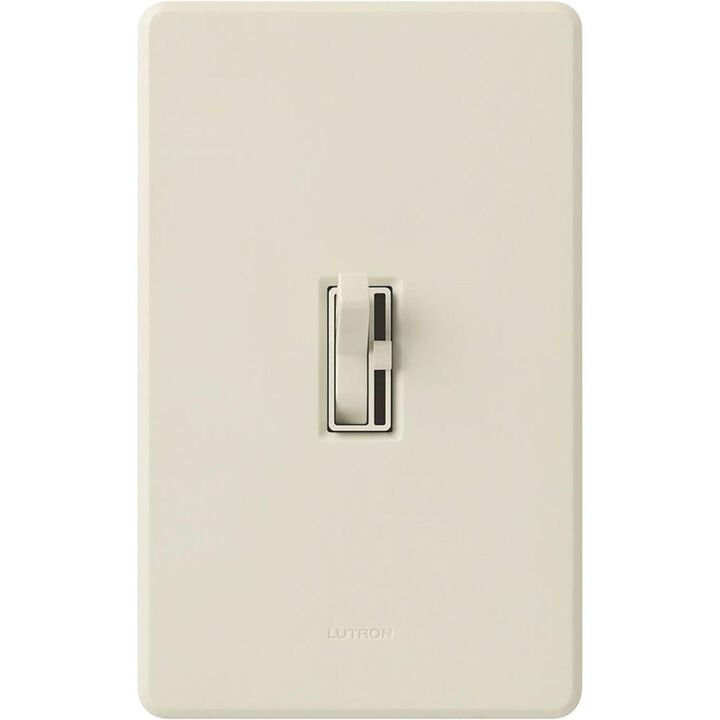 Lutron Toggler LED+ 120V 150W 1P Gloss Light Almond 3-Way Dimmer Switch