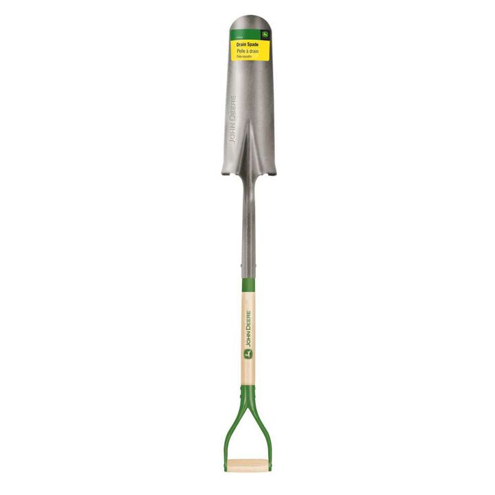 John Deere 42 Inch Steel Round Drain Spade with Wood Handle