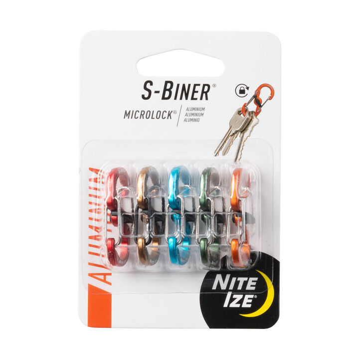 Nite Ize S-Biner MicroLock Aluminum Assorted Colors 5 Pieces