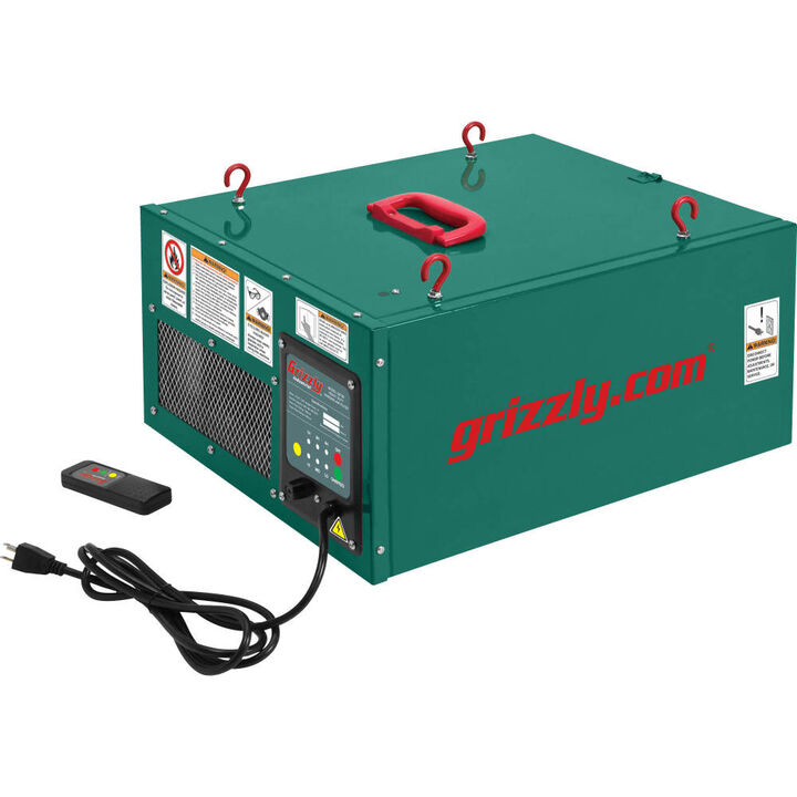 Grizzly Industrial Corded 3-Speed Hanging Air Filter