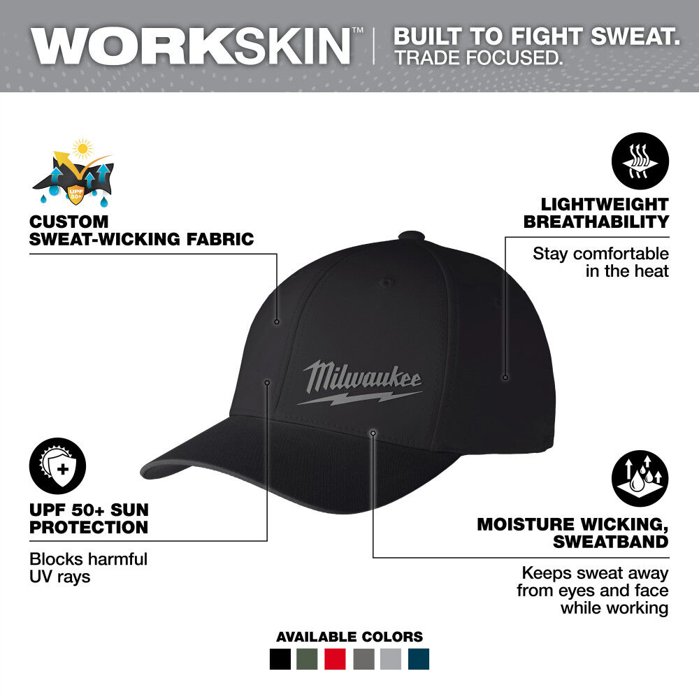 Milwaukee WORKSKIN Performance Fitted Hat Black S/M, large image number 2