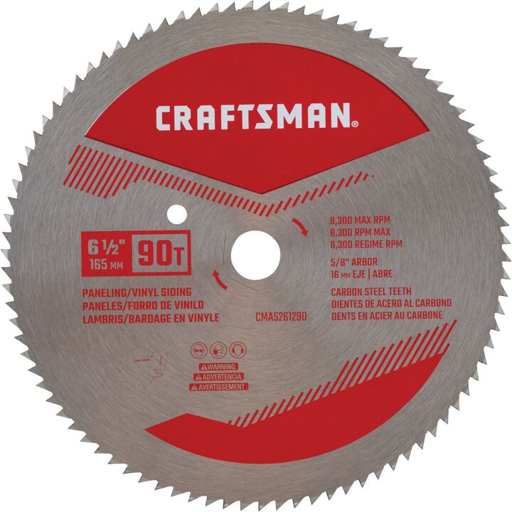 CRAFTSMAN 6-1/2 Inch 90T Paneling/Vinyl Siding Circular Saw Blade