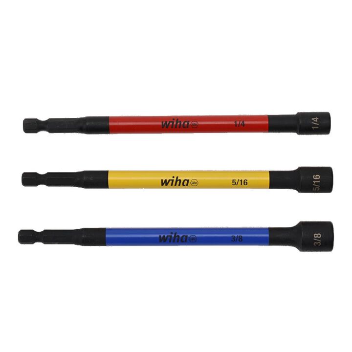 Wiha Color Coded Magnetic Nut Setter SAE Set 3 Pieces